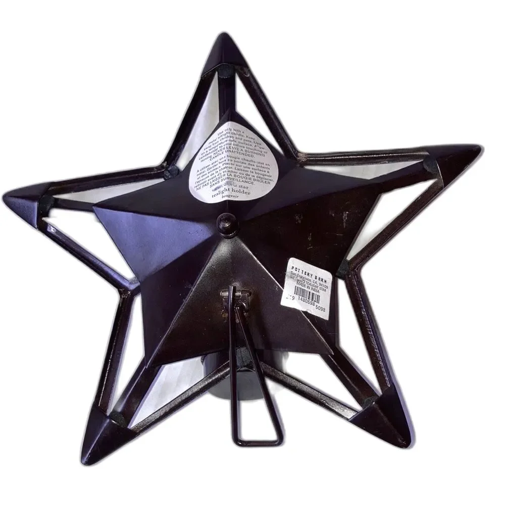 POTTERY BARN Tea Candle Holder Metal Star 10 x 10 inches